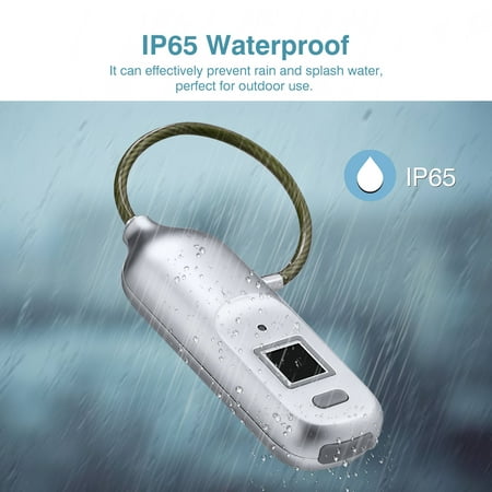 Fingerprint Padlock IP65 Waterproof Anti-Theft Keyless Padlock Smart Security Lock for Outdoor Suitcase Backpack （Clearance)）