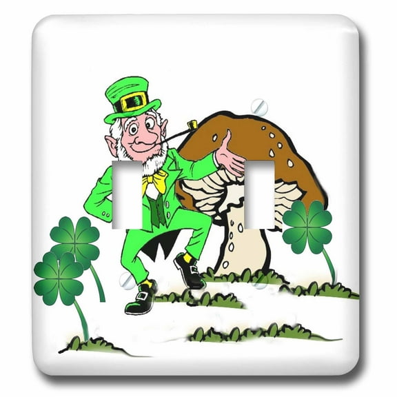 3dRose, Leprechaun Dancing, double toggle switch