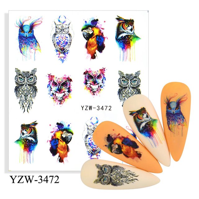 Calcomanías para uñas, pegatinas de lobo, deslizadores para uñas, decoraciones de diseño completo de uñas de verano, calcomanías de agua, transferencia de animales, deslizador para niños Tan Jianjun unisex