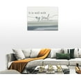 thumbnail image 4 of Large Christian Wall Art It Is Well With My Soul Pictures Wall Decor Bible Verse Canvas Painting Print Modern Home Decor Artworks Framed for Living Room Bathroom Master Bedroom Sign Church 16"x12", 4 of 6