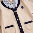 thumbnail image 5 of Baby Boy Gentleman Jumpsuit - Cotton Beige Checkered Collar, 5 of 11