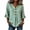 Green, variant on 3/4 Sleeve Cotton Linen Tops for Women Flounce Trim Casual Buttoned V Neck T-Shirts Summer Boho Striped Color Tops Gray XL
