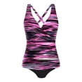 thumbnail image 2 of HOWPAY Tankini Swimsuits for Women Tankini Tops with Bikini Bottoms Tummy Control Bathing Suits Beach Sport Summer 2 Piece Swim Sets Purple M, 2 of 3