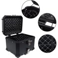 thumbnail image 6 of SEBLAFF 45L Motorcycle Top Case Tail Box with Backrest and Mounting Plate Hard Aluminum Alloy Watertightness Security Lock Against Theft Black Metal Motorcycle Trunk Tour Tail Box, 6 of 7