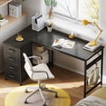 thumbnail image 6 of 48 inch Computer Desk with 4 Fabric Drawers — Home Office Desks with Storage, Writing Desk with Side Hook, Desk Study/Work Table for Bedroom and Small Space, Black, 6 of 8