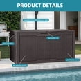 thumbnail image 5 of Uforic 100 Gallon Lockable Resin Outdoor Storage Deck Box, Uforic Multipurpose Storage Chest for Patio Accessories Garden Tools Daily Essentials, Weather Resistant, Dark Brown, 5 of 8