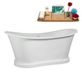 thumbnail image 3 of 66" Streamline B-308-84-PBR Soaking Freestanding Tub and Tray With Internal Drain in Polished Brass, 3 of 10