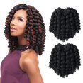 thumbnail image 3 of Rizo de varita sintética, pelo de rebote jamaiquino, trenzas de ganchillo, Colección africana, Bohemia, extensión de cabello sintético, 3 of 4