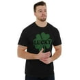 thumbnail image 5 of Lucky 4 Leaf Clover St Patrick's Day Men's Graphic T Shirt Tees Brisco Brands S, 5 of 5