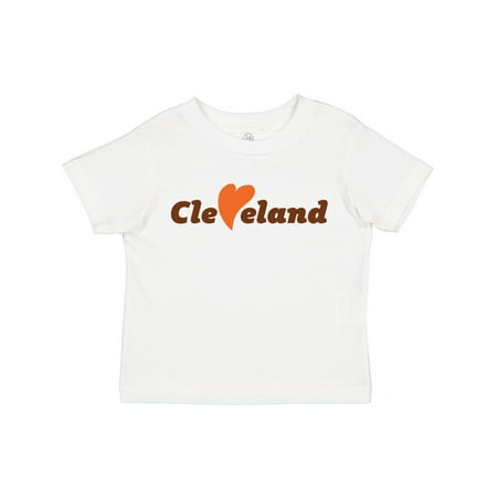 

Inktastic Cleveland Heart Solid Orange Gift Toddler Boy or Toddler Girl T-Shirt