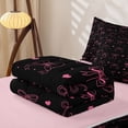 thumbnail image 5 of Erosebridal Pink Heart Bow Zipper Twin Comforter Sets with Fitted Sheet and 2 Pillowcases,Dreamy Princess Bowknot Zipper Bedding Set For Girls,Pink Reversible,4 Pieces, 5 of 7