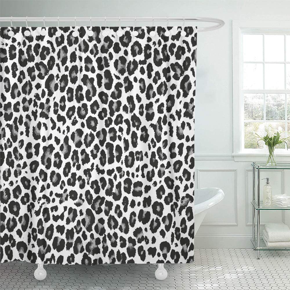 Smart Leopard Waterproof Bathroom Polyester Shower Curtain Liner Water Resistant 