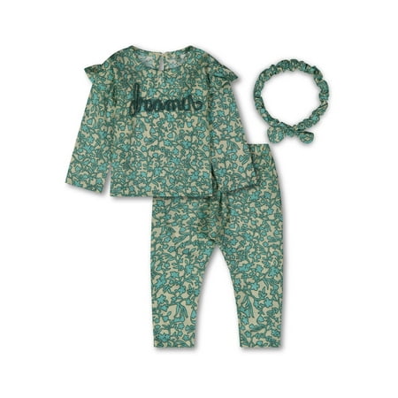 Jessica Simpson Baby Girl Sweater, Pant & Headband Outfit, 3pc set