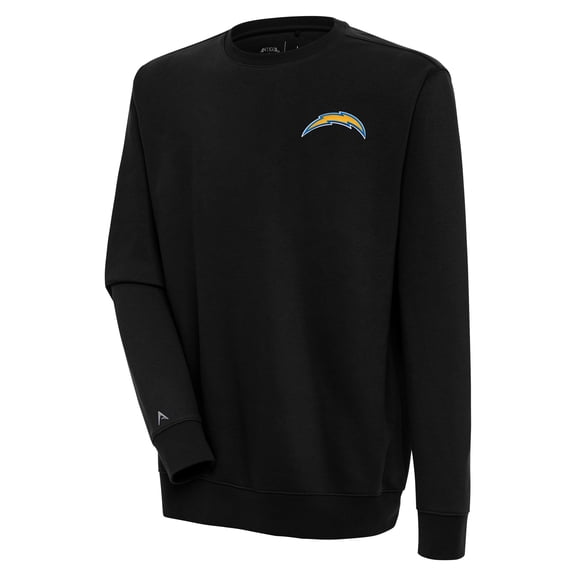 Men's Antigua Black Los Angeles Chargers Victory Pullover Sweatshirt