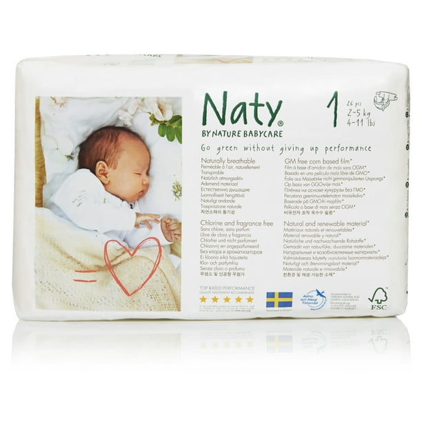 Glow Seaboard Governable Naty by Nature Babycare Eco-Friendly Diapers, Size 1, 104 Diapers (4 packs  of 26) - Walmart.com