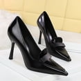 thumbnail image 2 of Women Pointed Toe Stiletto Sexy Pumps 9.5CM Patent Leather Ladies Wedding Shoes for Bride Prom Party, 2 of 6