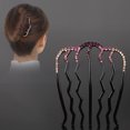 thumbnail image 3 of Eosunjian Hair Comb Cubic Zirconic Stable Waved Anti-slip Lightweight Hair Decoration Decorative Smooth Hair Bund Comb Hair Styling Tool, 3 of 13