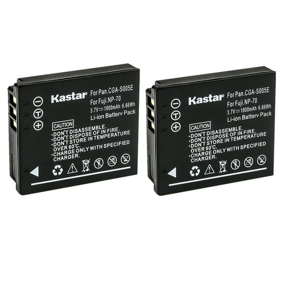 Kastar 2-Pack CGA-S005 Battery Replacement for Panasonic Lumix DMC- FX07, Lumix DMC- FX10, Lumix DMC- FX100, Lumix DMC- FX12, Lumix DMC- FX150, Lumix DMC- FX180, Lumix DMC- FX3, Lumix DMC- FX50 Camera