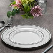 Gusto Fancy Plastic Plates Disposable Dinner Plates & Salad Plates Set, 60-Pack