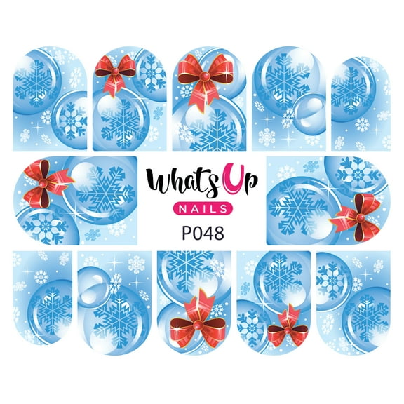 Whats Up Nails P048 Chillin' Snowflakes Water Decal Sliders for Nail Art Design