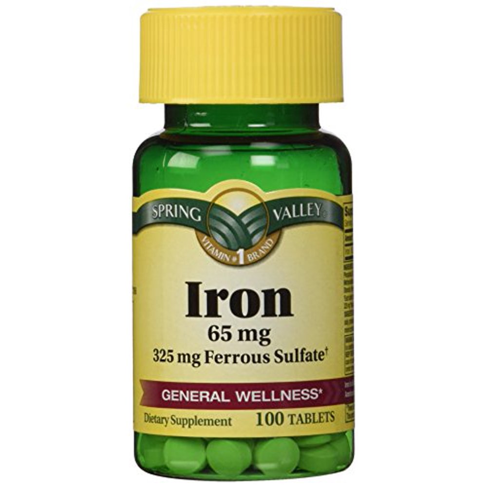 Spring Valley Iron 65 mg, 200 Tablets Equivalent to 325 mg Ferrous