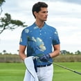 thumbnail image 3 of Balery Hibiscus Flowers Calm Water Camisa Polo de Hombre con Estampado, de Manga Corta y Tejido Medio, Camisa Tipo Golf Polo-4X-Large, 3 of 6
