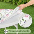 thumbnail image 5 of Pioneer Flower Floral Print Pattern Round Fitted Tablecloth with Elastic Edge,Dining Table Cover Waterproof,Outdoor Round Tablecloth for Camping,Dining,Indoor and Outdoor, 5 of 7