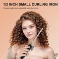 thumbnail image 3 of Professional 1/2 Inch Curling Iron for Short Hair, Men, & Bangs, Slim Ceramic Barrel Wand for Tight, Defined Curls and Ringlets, Adjustable Heat, 3 of 6
