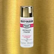 Gold, Rust-Oleum Stops Rust Bright Coat Metallic Spray Paint-7710830, 11 oz