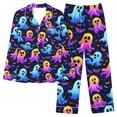 thumbnail image 6 of Brqkzdu 2 Piece Womens Halloween Pajamas Sets Long Sleeve Collar Button Down Pj and Pajama Pants Loose Comfy Nightwear Sets, 6 of 8