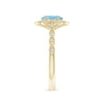 thumbnail image 3 of ANGARA Natural Oval Aquamarine Trillium Floral Shank Ring in 14K Yellow Gold for Women (Size-7x5mm) | March Birthstone, Birthday, Anniversary, Jewelry Gift for Women | Natural Aquamarine Ring, 3 of 8