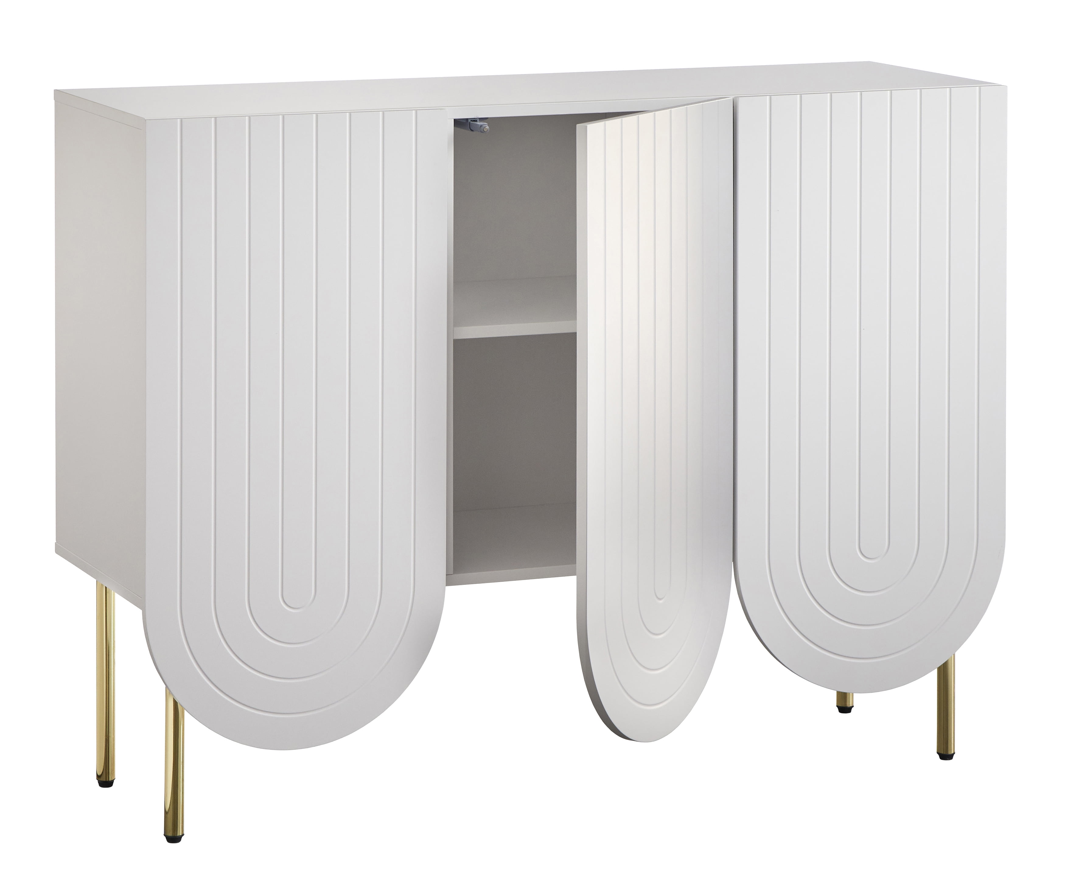 TMS Pavlina Scalloped 3 Door Sideboard, White