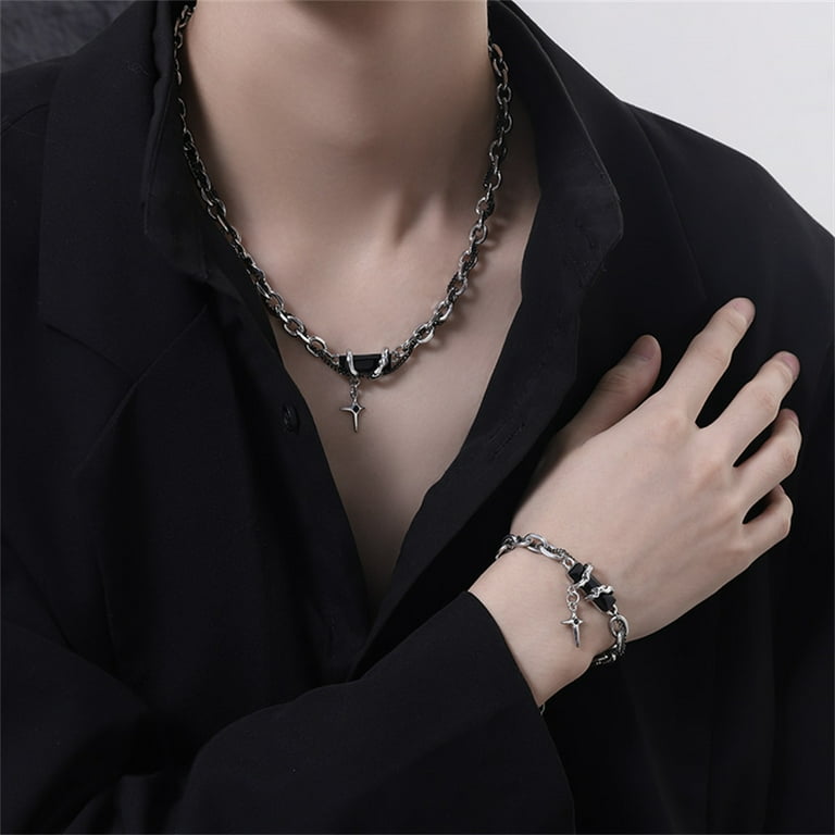 2024 Retro Black Zircon Star Bracelet For Women Men Trend