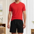 thumbnail image 2 of Gyexs Mens Short Sets 2 Piece Outfits Casual Outdoor Sportswear Short Sleeve T-Shirt with Drawstring Shorts Red, Size XL, 2 of 4