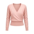thumbnail image 5 of Womens Long Sleeve Tops Dressy Casual Wrap Fall Blouses V Neck Ruched Shirts, Cinched Waist Elegant Work Shirts, 2026 Trendy Business Outfits, 5 of 9