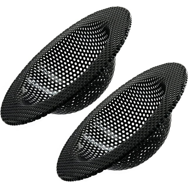 2 Pcs Black Kitchen Sink Strainer, Large Wide Rim 4.5" Diameter Stainless Steel Sink Drain Strainer, Kitchen Drain Strainer for Most Sink Drains, Anti-Clogging, Rust Free