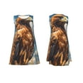 thumbnail image 7 of Honeii Blue Sky White Cloud Eagle Print Women's Sleeveless Dress, Loose Fit Casual Dress for Women, Summer Fashion Dress, 7 of 7