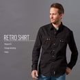 thumbnail image 5 of Camisa Wrangler para hombre, estilo retro, manga larga, con dos bolsillos, talla M, 5 of 5