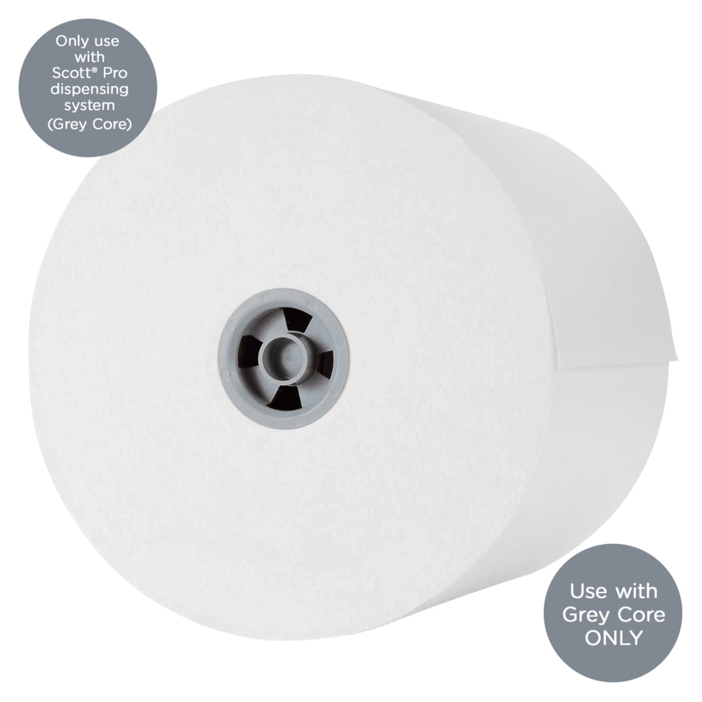 7.5 in. x 700 ft. 1-Ply Hard Roll Paper Towels with Premium Absorbency Pockets - Gray Core/White (6/Carton)