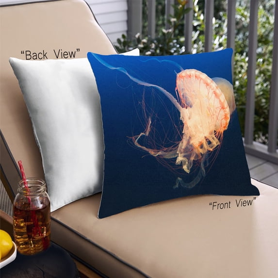 Ahgly Company Animals Jellyfish Outdoor Throw Pillow, 18 inch by 18 inch