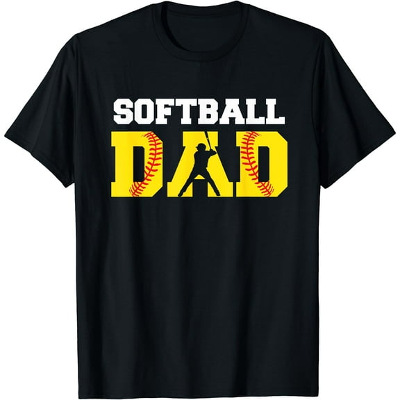 Dad Softball Apparel - Yellow Softball Dad T-Shirt