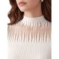 thumbnail image 5 of INSPIRE CHIC Womens Tank Top Hollow Out Sheer Mesh Sleeveless Mock Neck Ribbed Knit Casual Sexy Stretchy Sweater Vest Tops Blouse X Small White, 5 of 6