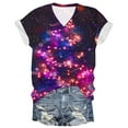 thumbnail image 1 of Blusas de Manga Corta para las Mujeres Causal Cuello en V Camiseta Sólida, Blusas de Verano de las Mujeres para el Hogar Y Diario, 1 of 3