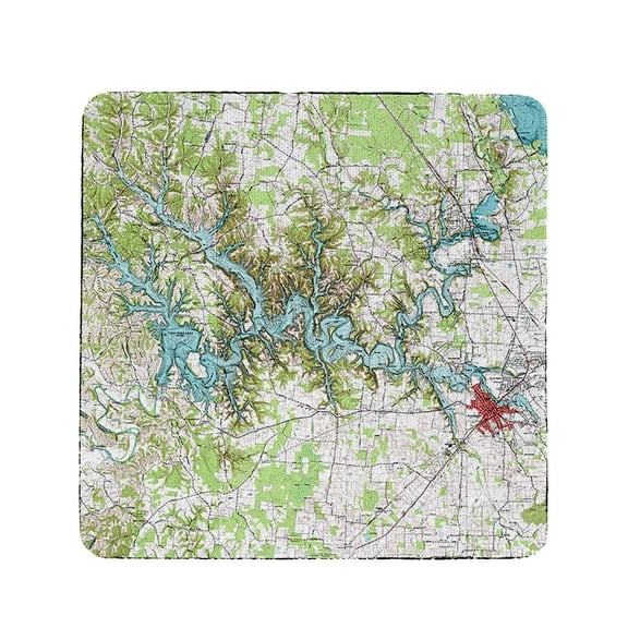 Betsy Drake CT613 4 x 4 in. Tims Ford Lake, TN Nautical Map Coaster - Set of 4