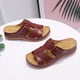 thumbnail image 5 of Sandalias Cuña Vintage con Punta Abierta para Mujer Antideslizantes rojo Vino 43, 5 of 9