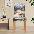 thumbnail image 4 of Yayeee 4 Pack Dining Chair Covers Stretch Parson Chairs Slipcovers Seat Protector, River and Mountains, 4 of 6