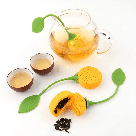 4X Loose Tea Leaf Strainer Silicone Tea Infuser Teapot Tool Teabag Kettle Ball Holder Spice Filter Tea Infuser Lemon