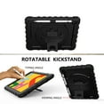 thumbnail image 3 of Case For Apple New iPad 9.7 inch Hybrid 3in1 Rugged Built-in Kickstand 360° Rotatable Stand & Shoulder Hand Strap Corner Shockproof Tablet Cover [ Black ], 3 of 8