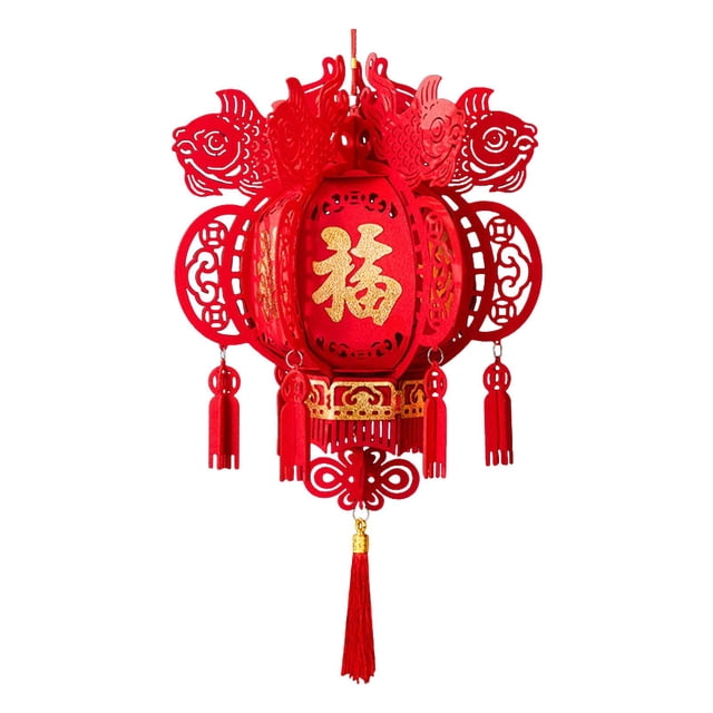 Decoración de linterna de Año Nuevo chino Lucky Fu 3D resistente decorativa tradicional estilo F