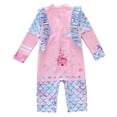 thumbnail image 4 of BOOMNY Toddler Baby Girls One Peice Swimsuits Long Sleeve Bathing Suit for Kids Cartoon Graphic Lightweight Summer Vacation Beach Swimwear, 4 of 4